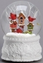 Roman Holidays 134733 100MM Cardinals and Birdhouse Musical Glitterdome