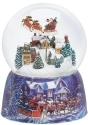 Roman Holidays 134734 120MM Santa Flying Over Town Musical Glitterdome