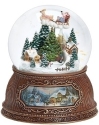 Roman Holidays 134735 100MM Santa In Town With Rotating Tree Musical Glitterdome