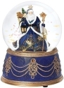 Roman Holidays 134781 100MM Santa Blue with Gold Trim Musical Glitterdome