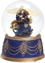 Roman Holidays 134784 100MM Angel With Blue Base Musical Glitterdome