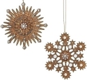 Roman Holidays 134793 Set of 2 Gold Snowflake Ornaments