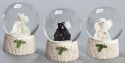 Roman Holidays 134802 45MM Set of 3 Baby and Mother Animal Bear Fox Owl Glitterdomes