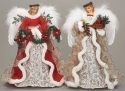 Roman Holidays 134817 Angel Treetoppers Set of 2 Floral Accents - No Free Ship