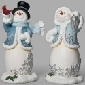 Roman Holidays 135048 Set of 2 Snowmen with Holly and Cardinal