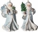 Roman Holidays 135052 Set of 2 Ice Blue Santa Ornaments