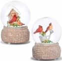 Roman Holidays 135093N 100MM Musical Dome With Cardinals Set of 2