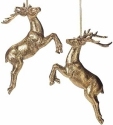 Roman Holidays 135120 Gold Deer Ornaments Set of 2