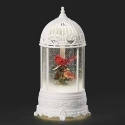 Roman Holidays 135173 LED Swirl Birdcage with Cardinal and Holly