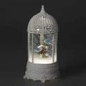 Roman Holidays 135174N LED Swirl Birdcage with Bluebird and Holly