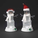 Roman Holidays 135211 LED Swirl Ice Cube Snowman In Ear Muffs Set of 2
