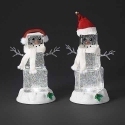 Roman Holidays 135211N LED Swirl Ice Cube Snowman In Ear Muffs Set of 2