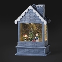 Roman Holidays 135215N LED Swirl House With Snowman and Tree