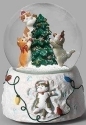 Roman Holidays 135296 100MM Kittens With Christmas Tree Musical Glitterdome