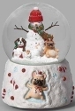 Roman Holidays 135297 100MM Dogs and Snowman Musical Glitterdome