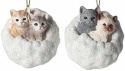 Roman Holidays 135308 Cat Snowball Ornament Set of 2