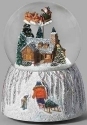 Roman Holidays 135311 100MM Santa Airborne In Sleigh Musical Glitterdome