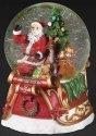 Roman Holidays 135314 120MM Musical LED Swirl Santa in Sleigh Glitterdome