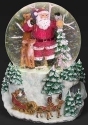 Roman Holidays 135317 120MM Musical LED Swirl Santa and Deer Glitterdome