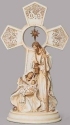 Roman Holidays 135329 Holy Family With Cross Cream and Gold Trim Figurine