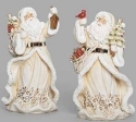 Roman Holidays 135335 Santa In Cream and Gold Figurine 2 Piece Set