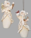Roman Holidays 135336 Santa In Cream and Gold Ornaments 2 Piece Set