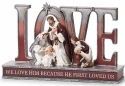 Roman Holidays 135345 Burgundy and Pewter Love Nativity Figurine