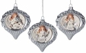 Roman Holidays 135347 Set of 3 Silver Angel With Instrument Ornaments