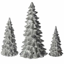 Roman Holidays 135357 Set of 3 Silver Christmas Trees with Glitter