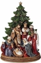 Roman Holidays 135372 Nativity with Fleur de Lis Pattern and Pine Tree Figurine