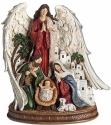 Roman Holidays 135374 Holy Family and Angel with Fleur de Lis Pattern Figurine