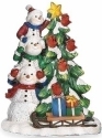 Roman Holidays 135439 Snowmen Decorating Tree With Cardinals