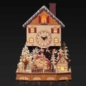 Roman Holidays 135440N LED Table Clock Village Scene - No Free Ship