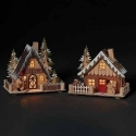 Roman Holidays 135445 LED Christmas Cabin Ornament Set of 2