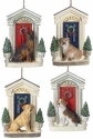 Roman Holidays 135696 Door With Dogs Set of 4 Ornaments