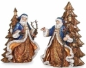 Roman Holidays 135741 Set of 2 Gold and Blue Santa Figurines