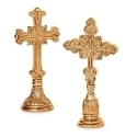 Roman Holidays 136146N Set of 2 Gold Cross on Stand