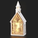 Roman Holidays 136331N Lighted Church with Holy Family Scene