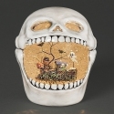 Roman Holidays 136382 Lighted Swirl Skull With Train Scene