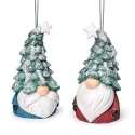 Roman Holidays 136406 Tree Hat Gnome Ornaments Set of 2