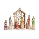 Roman Holidays 136433N 7 Piece Nativity Set Birch Backdrop