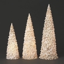 Roman Holidays 136453N 3 Piece Set White Lighted Xmas Trees Holly Pattern - No Free Ship