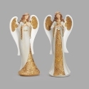 Roman Holidays 136475N Angel With White and Gold Pattern Figurines Set of 2