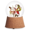 Roman Holidays 136504N 100MM Musical Dome Santa and Deer