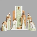 Roman Holidays 136507 8 Piece Mistletoe Pattern Nativity Set - No Free Ship