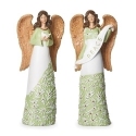 Roman Holidays 136508N Set of 2 Angel Mistletoe Pattern Figurines