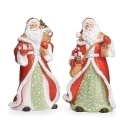Roman Holidays 136509 Set of 2 Santa Mistletoe Pattern Figurines