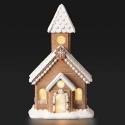 Roman Holidays 136531N Lighted Gingerbread Church Figurine