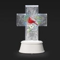 Roman Holidays 136546N Lighted Swirl Cross With Cardinal Print