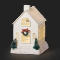 Roman Holidays 136563N Lighted Swirl House With Tree and Wreath